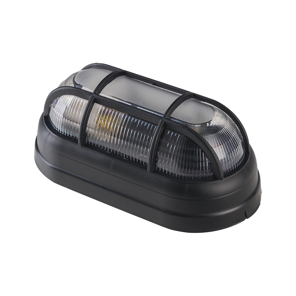 Arandela Tartaruga Oval com Grade 1L E27 210x113x85mm Preta 