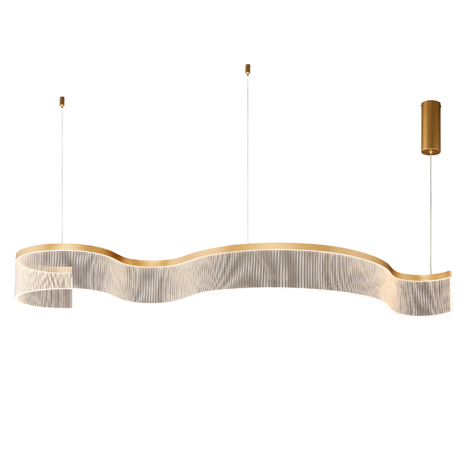 Pendente Casual Light Studioluce Atenas 37 watts 3000K Bivolt Dourado 150x1500x435mm PD1765