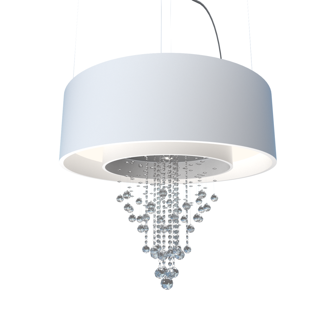 Pendente Accord Anel Cilíndrico Duplo Com Cristais 46 Watts 2700K Bivolt Ø800x250mm 213C