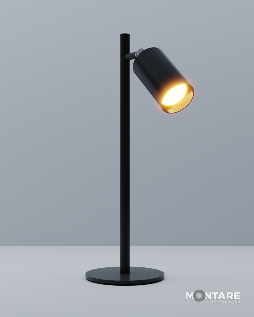 Luminária De Mesa Montare Focco 1L Dicroica MR16 180x150x450mm 24440