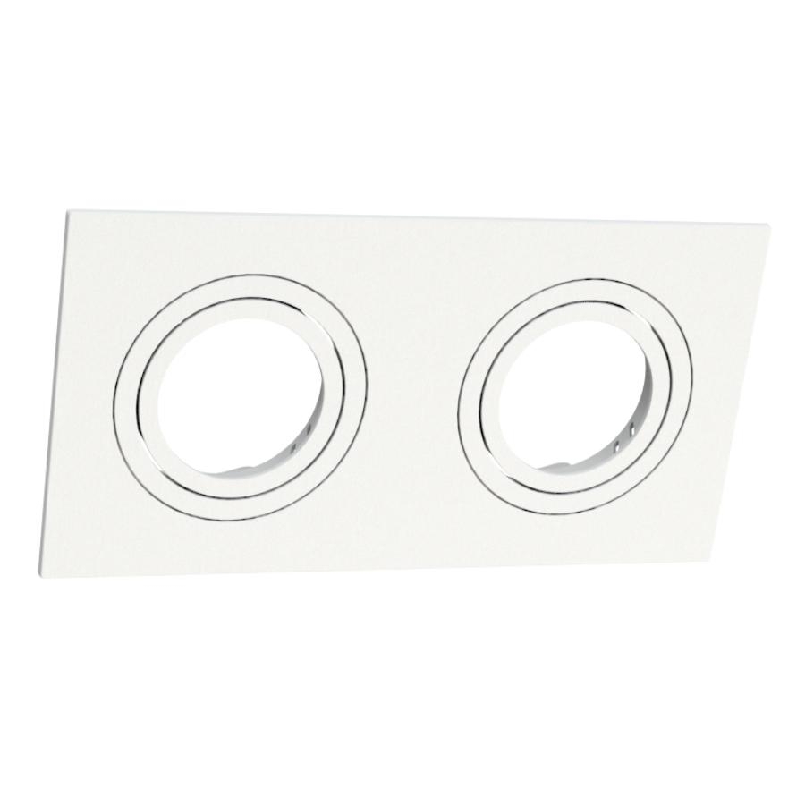 Spot Embutir Face Plana Moon Duplo Dicróica Branco 	98x190x35mm 1060575
