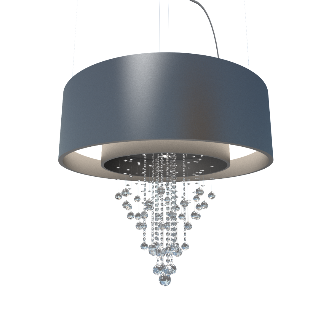 Pendente Accord Anel Cilíndrico Duplo Com Cristais 46 Watts 2700K Bivolt Ø800x250mm 213C