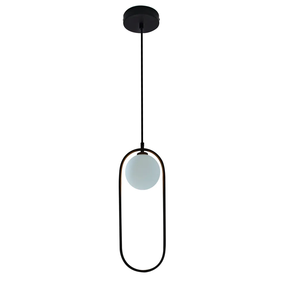 Pendente Bella Gude Preto e Branco 1L G9 Ø170x470mm SQ013B
