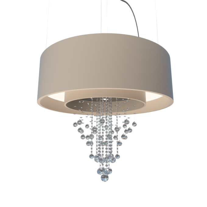 Pendente Accord Anel Cilíndrico Duplo Com Cristais 46 Watts 2700K Bivolt Ø800x250mm 213C
