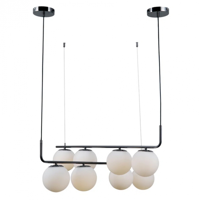 Pendente Bella Petit Poa Cromo Negro e Branco 8L E27 900x280mm SQ003B
