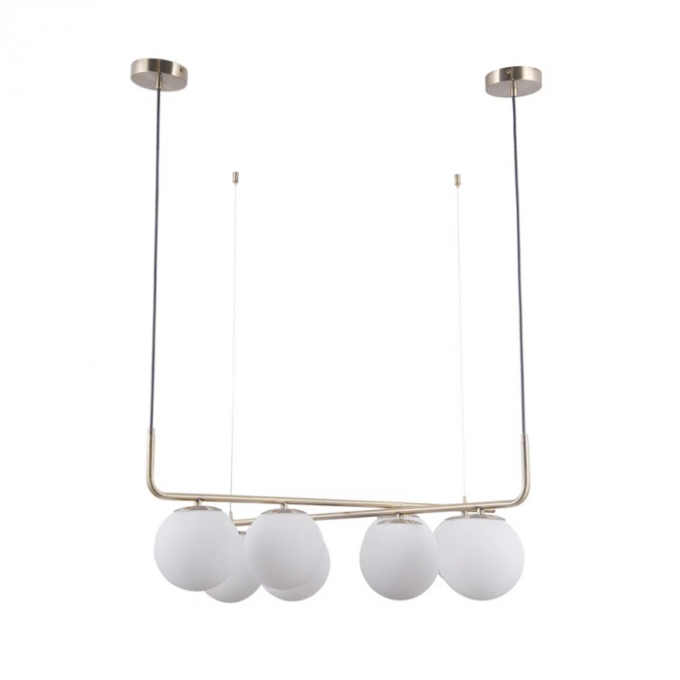 Pendente Bella Petit Poa French Gold e Branco 8L E27 900x280mm SQ003