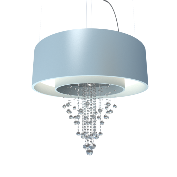 Pendente Accord Anel Cilíndrico Duplo Com Cristais 46 Watts 2700K Bivolt Ø800x250mm 213C