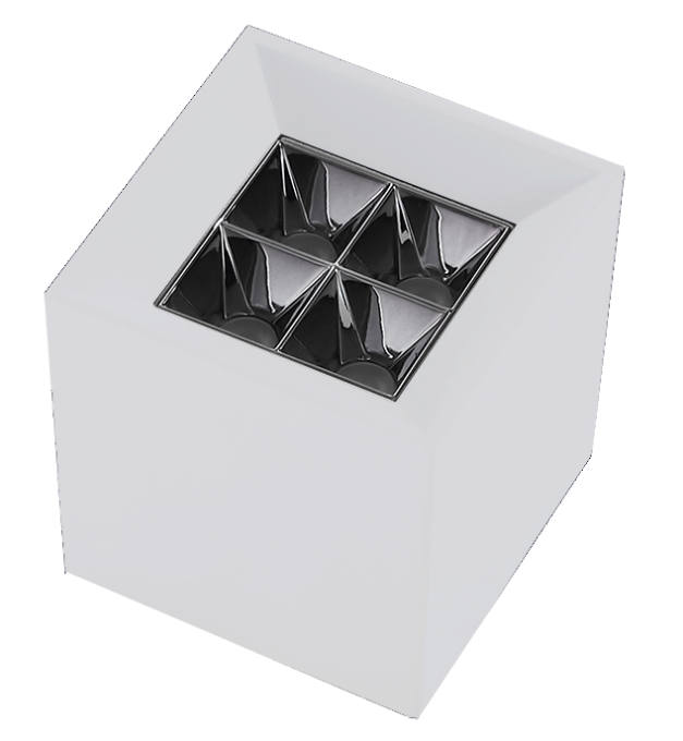 Spot Sobrepor Opus LED Soul 5 watts 2700K IRC90 30° IP20 62x62x62mm Branco Fundo Preto OPS 83885