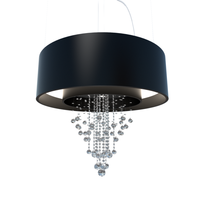 Pendente Accord Anel Cilíndrico Duplo Com Cristais 46 Watts 2700K Bivolt Ø800x250mm 213C