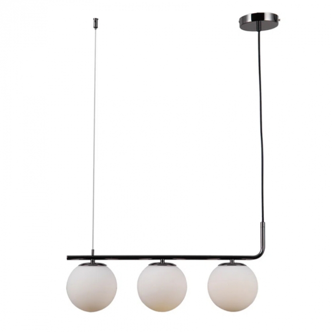 Pendente Bella Petit Poa Cromo Negro e Branco 3L E27 600x150x270mm SQ001B