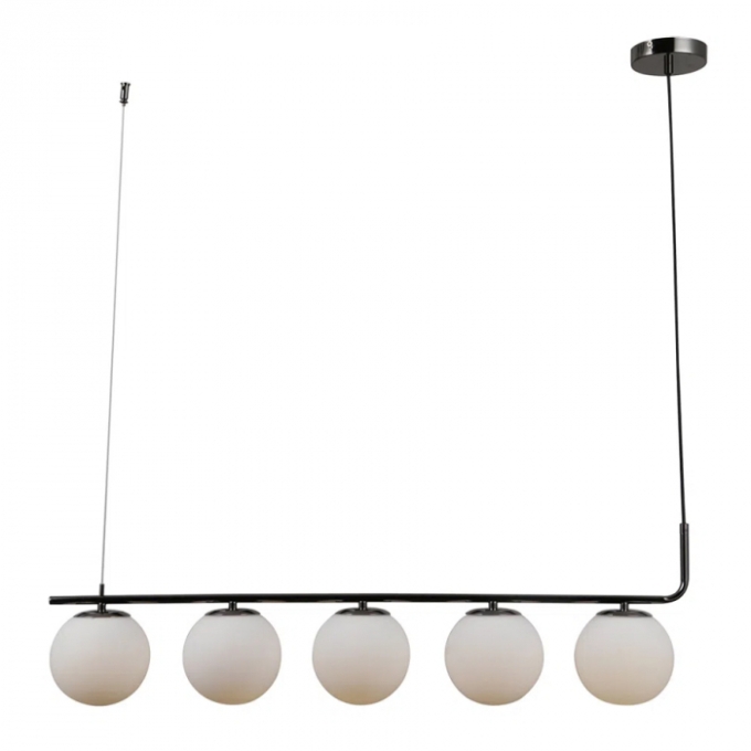 Pendente Bella Petit Poa Cromo Negro e Branco 5L E27 980x150x280mm SQ002B