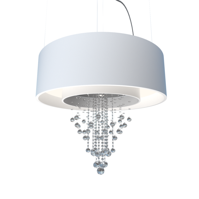 Pendente Accord Anel Cilíndrico Duplo Com Cristais 46 Watts 2700K Bivolt Ø800x250mm 213C