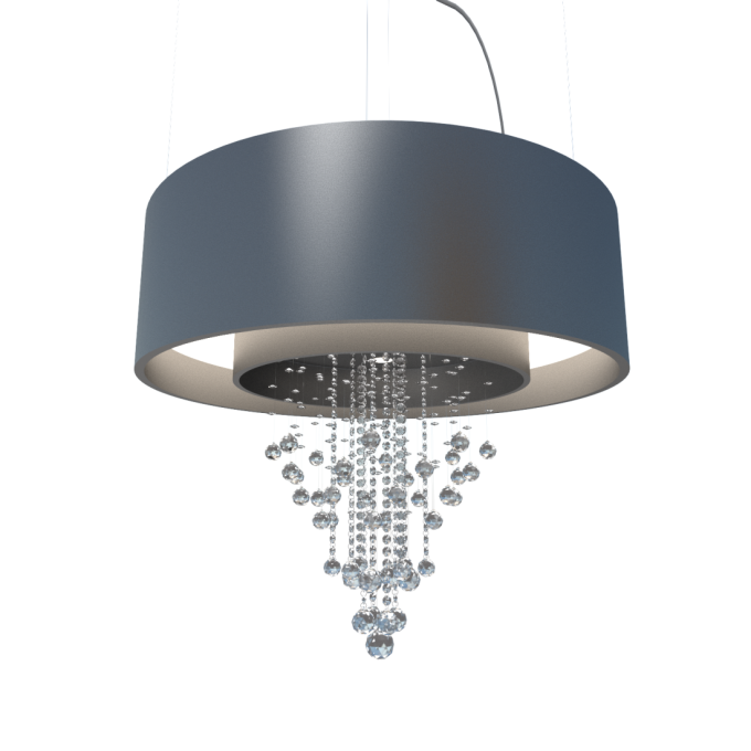 Pendente Accord Anel Cilíndrico Duplo Com Cristais 46 Watts 2700K Bivolt Ø800x250mm 213C