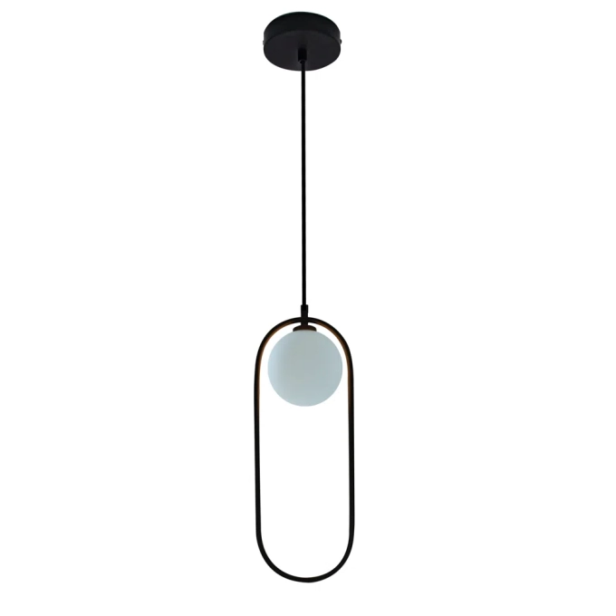 Pendente Bella Gude Preto e Branco 1L G9 Ø170x470mm SQ013B