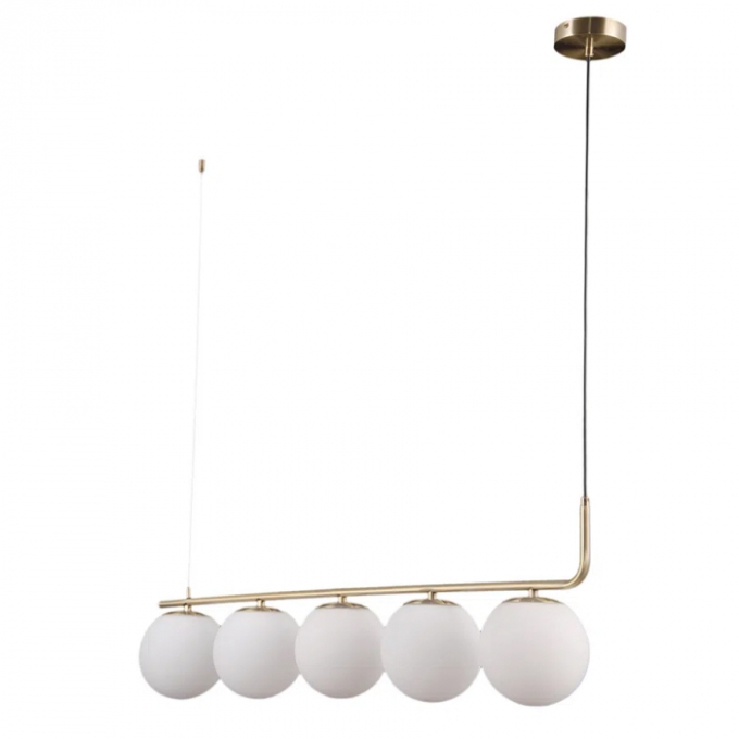 Pendente Bella Petit Poa French Gold e Branco 5L E27 980x150x280mm SQ002