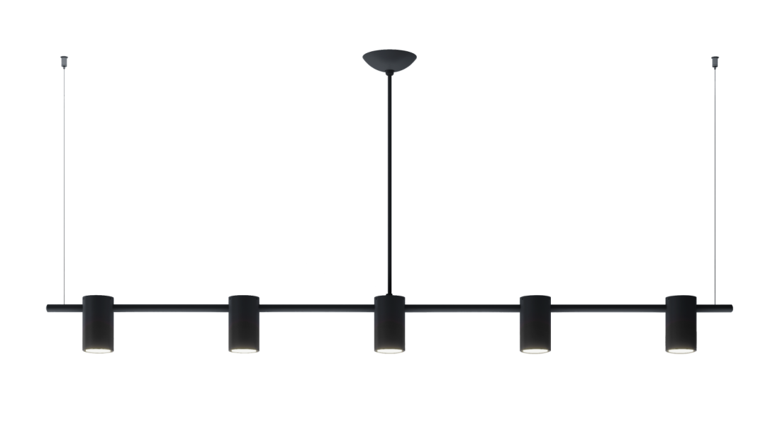 Pendente Montare Apus 5L Dicroica MR16 1400x100x150mm 305140