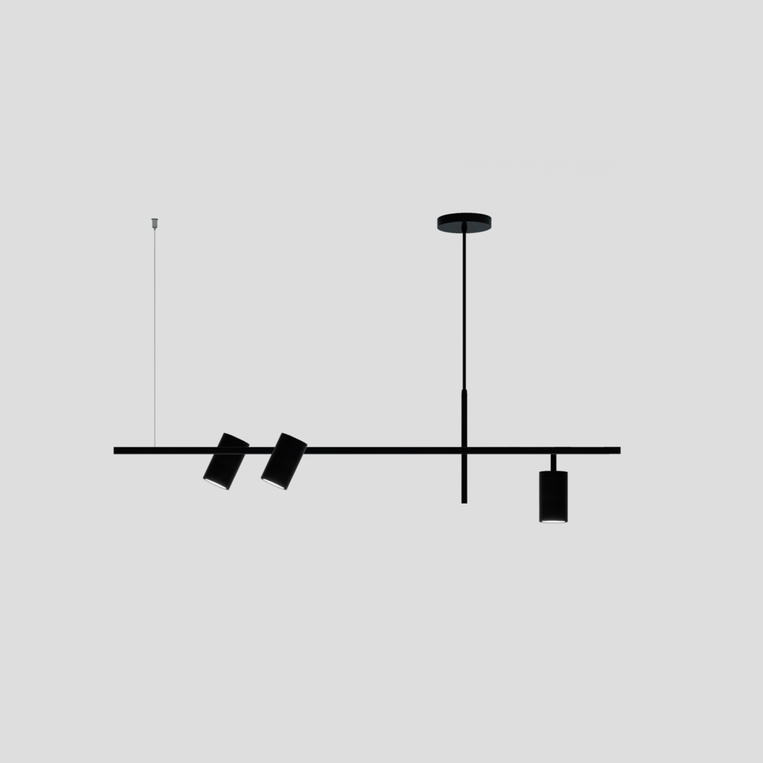 Pendente Montare Jade Plus Articulado 3L Dicroica MR16 1400x100x300mm 323140