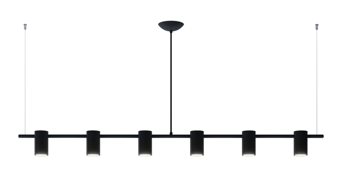 Pendente Montare Apus 6L Dicroica MR16 1400x100x150mm 306140
