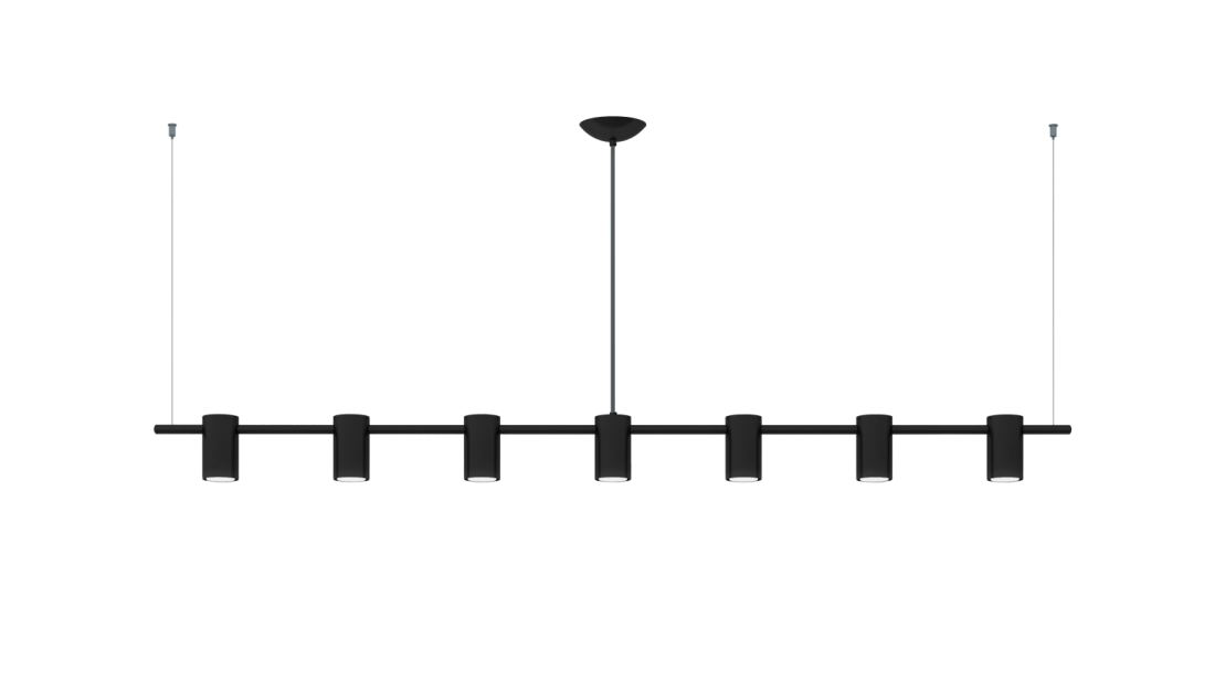 Pendente Montare Apus 7L Dicroica MR16 1600x100x150mm 307160