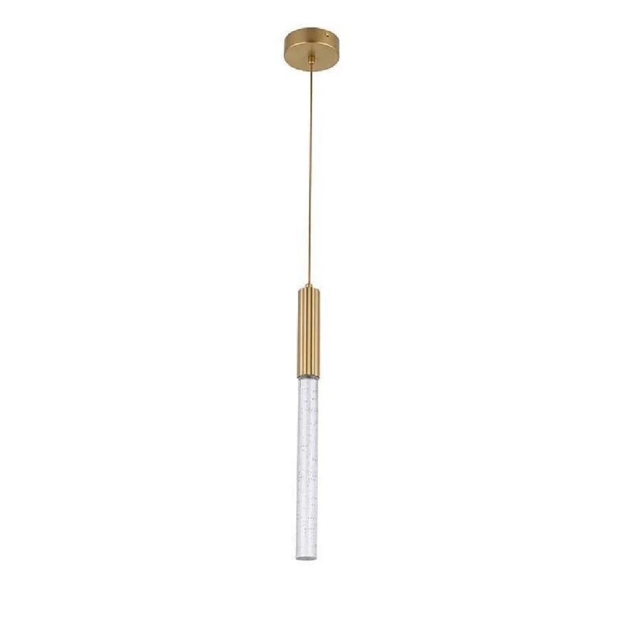 Pendente Nordecor Vanna Bronze 3 watts 3000K Bivolt Metal e Vidro Ø35x450mm 2395