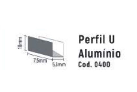 Perfil Alpertone para Neon Flex Alumínio 5,3x10mm Preto Barra 2 metros 0398