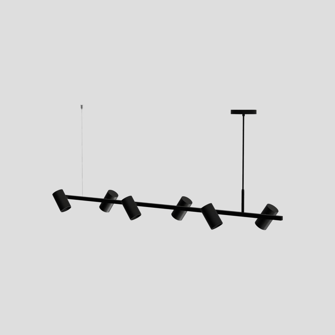 Pendente Montare Atria Plus 5L Dicroica MR16 1400x100x150mm 319140