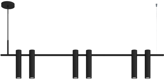 Pendente Montare Cetus 6L Mini Dicroica MR11 1200x100x250mm 317120