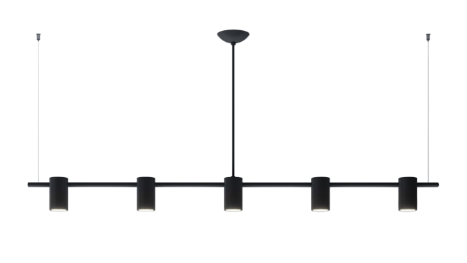 Pendente Montare Apus 5L Dicroica MR16 1400x100x150mm 305140