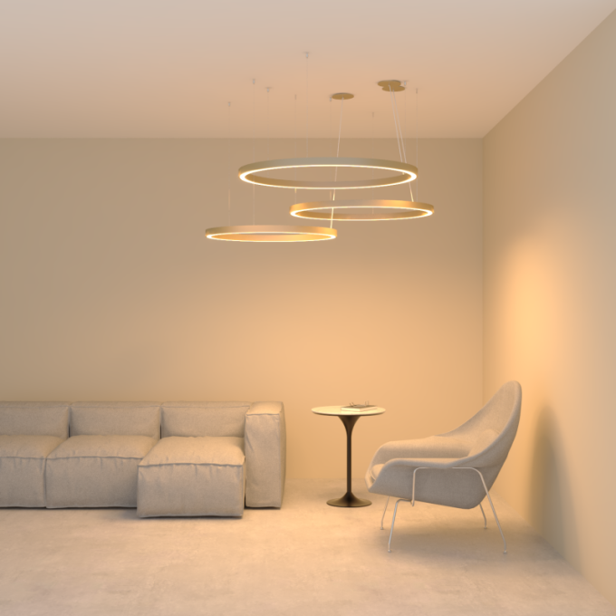 Pendente Accord Anel Frame Luz para Baixo 18 Watts 2700K Bivolt Ø500x40mm 1431LED