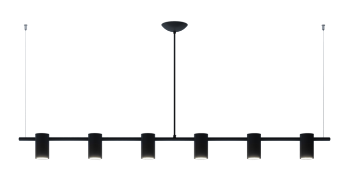 Pendente Montare Apus 6L Dicroica MR16 1400x100x150mm 306140
