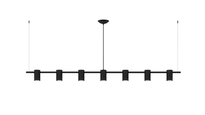 Pendente Montare Apus 7L Dicroica MR16 1600x100x150mm 307160