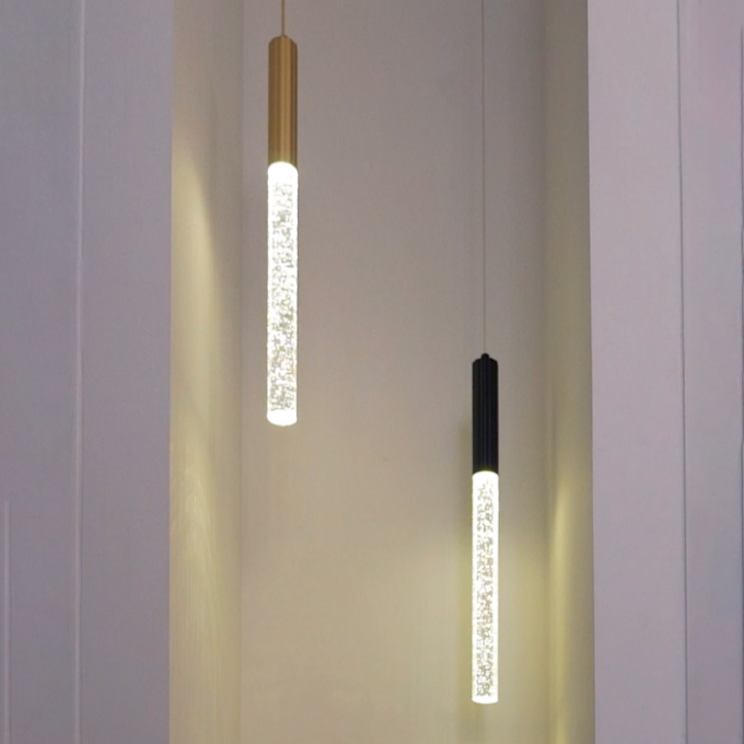 Pendente Nordecor Vanna Bronze 3 watts 3000K Bivolt Metal e Vidro Ø35x450mm 2395