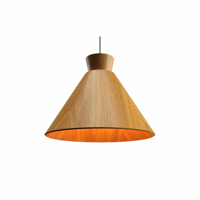 Pendente Accord Cônico Madeira 1L E27 Ø400x280mm 1474