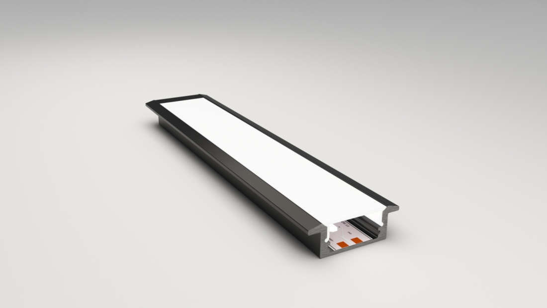 Perfil Embutido Sob Medida MK Iluminação 23x8mm (Somente Perfil) ALP01