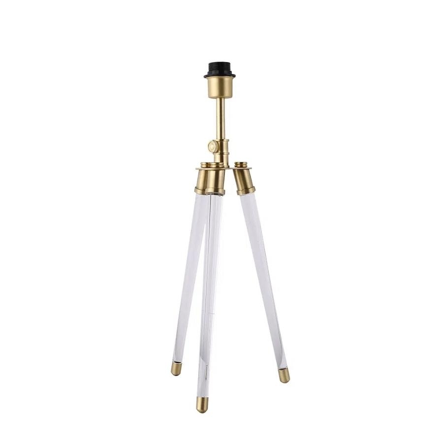 Base para Abajur Bella Veneto Dourado e Transparente 1L E27 295x255x595mm MI006 (Sem Cúpula)