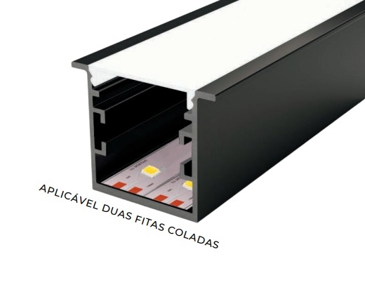 Perfil Embutido Sob Medida MK Iluminação 44,4x34,4mm (Somente Perfil) ALP08L