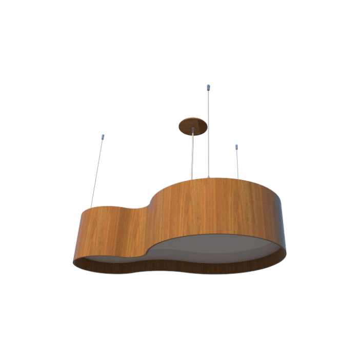Pendente Fox Lustres Madeira Semi Cilíndrico 5L E27 210x840x520mm 520