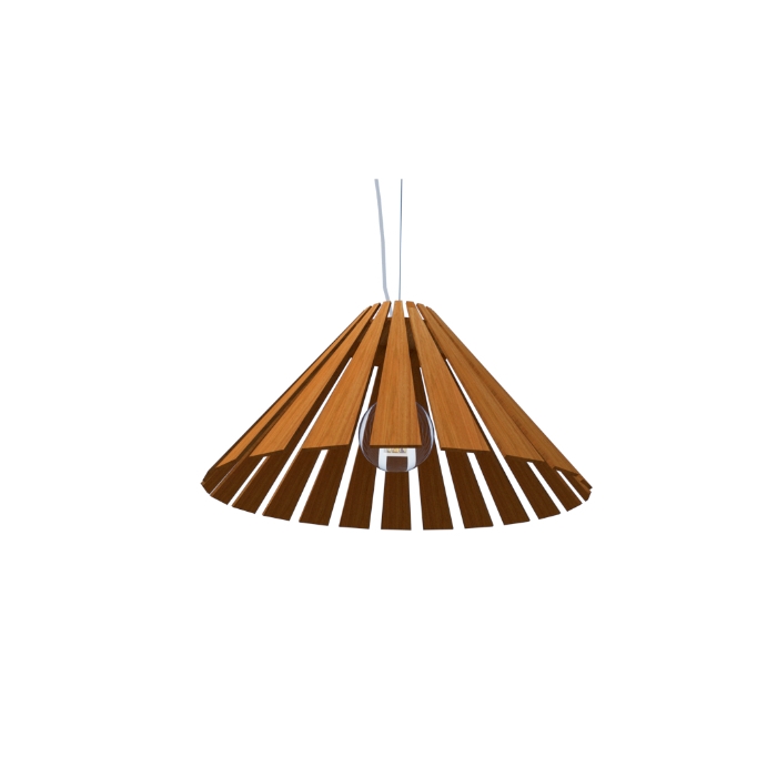 Pendente Fox Lustres Madeira Cônico 1L E27 Ø600x300mm 896