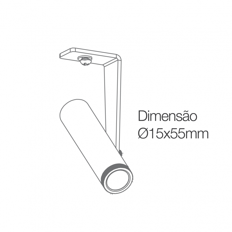 Mini Spot Direcional Romalux Angle Branco 2 watts 2700K 30° Bivolt IP20 Ø15x55mm Waldir Jr. 80207