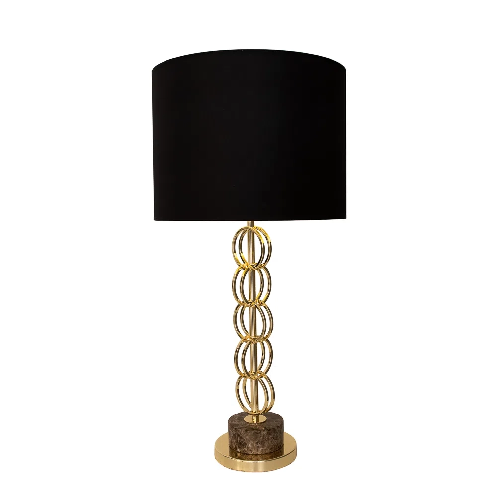 Base para Abajur Bella Veneto Dourado e Marrom 1L E27 Ø180x575mm MI005 (Sem Cúpula)