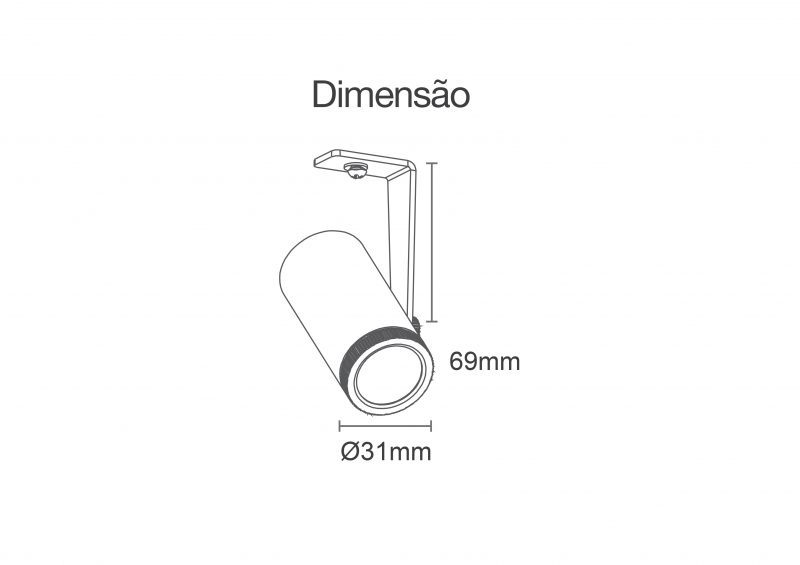Spot Direcional Romalux Small Angle Externo Branco 5 watts 2700K 25° Bivolt IP67 Ø30x69mm 80227