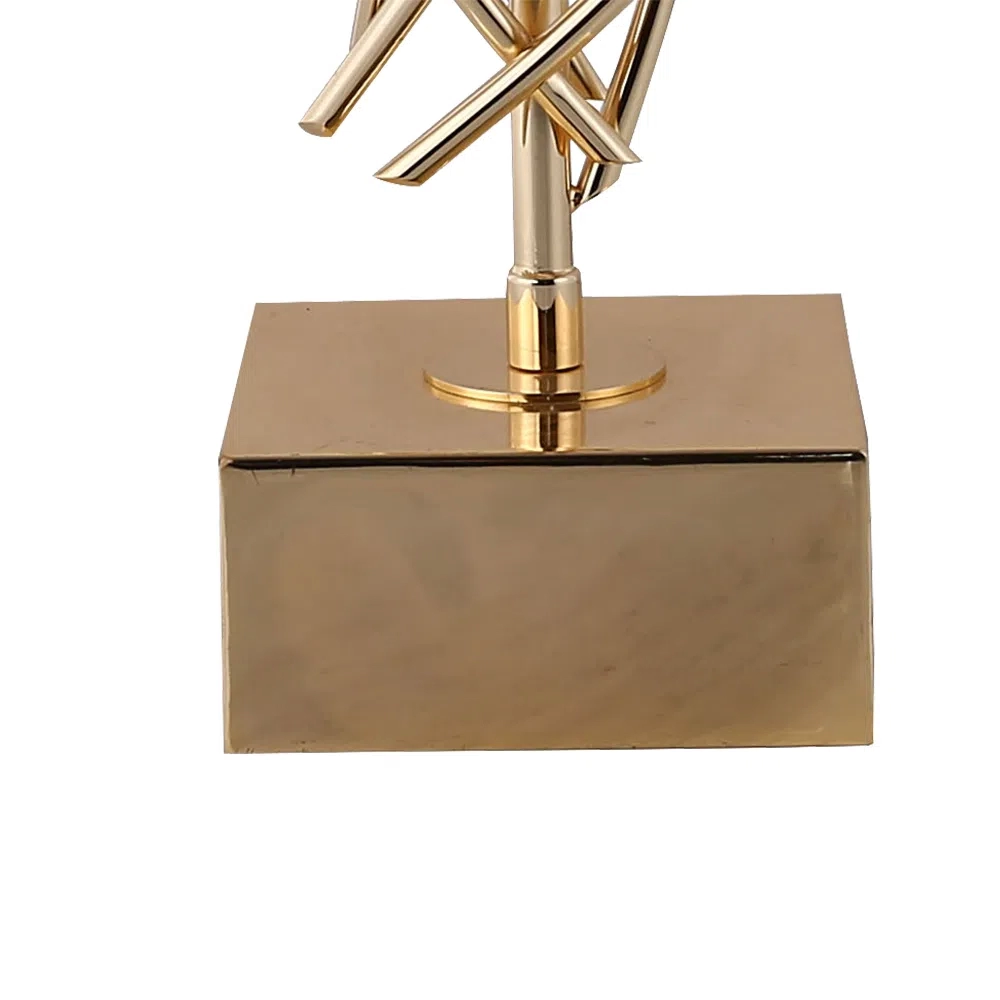 Base para Abajur Bella Veneto Dourado 1L E27 230x130x550mm MI002 (Sem Cúpula)