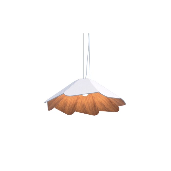 Pendente Fox Lustres Madeira Facetado 1L E27 Ø580x210mm 894