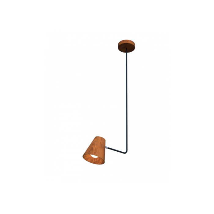 Pendente Fox Lustres Madeira Cônico 1L E27 1280x500x180mm 930
