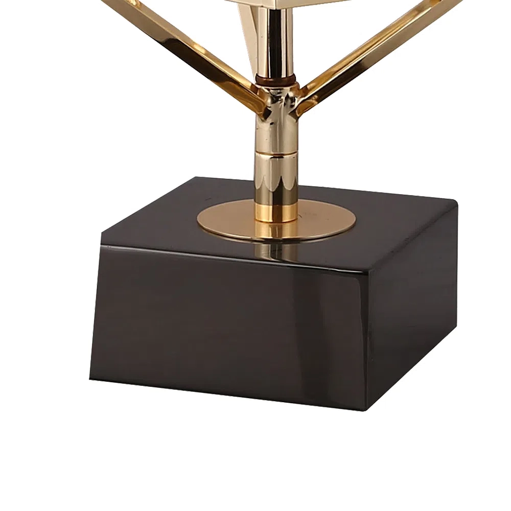 Base para Abajur Bella Veneto Dourado e Preto 1L E27 Ø225x500mm MI012 (Sem Cúpula)