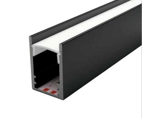 Perfil Sobrepor Sob Medida MK Iluminação 17,6x25mm Lente Recuada (Somente Perfil) ALP05