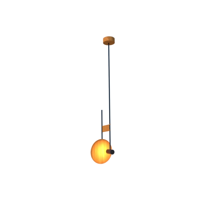 Pendente Fox Lustres Madeira Clean 1L Dicroica MR16 1500x300x280mm 904
