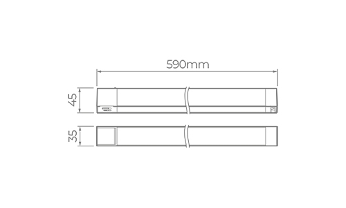 Luminária de Luz Geral Stella Linha Trace Branco 25 watts 4000K Bivolt 590x45x35mm STL22461BR/40