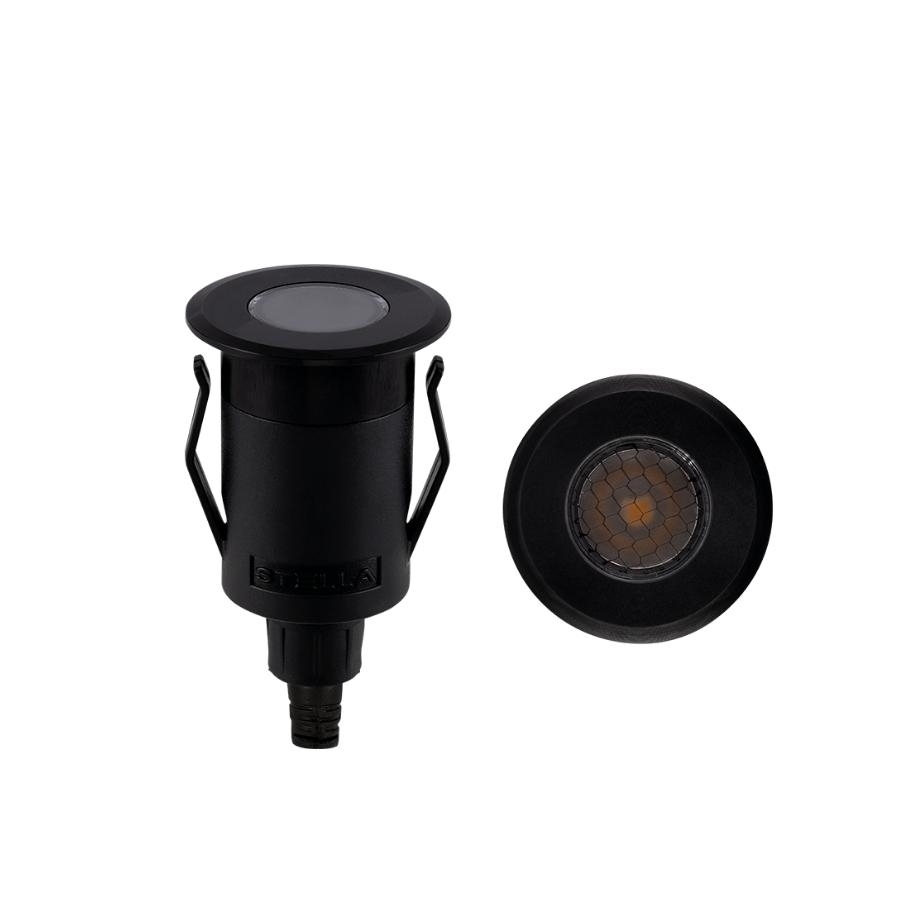 Balizador Solo Stella Way UP Recuado 1 Watt 3000K 24V Grade Antiofuscante Ø41x73mm Preto STL22712PTO/30