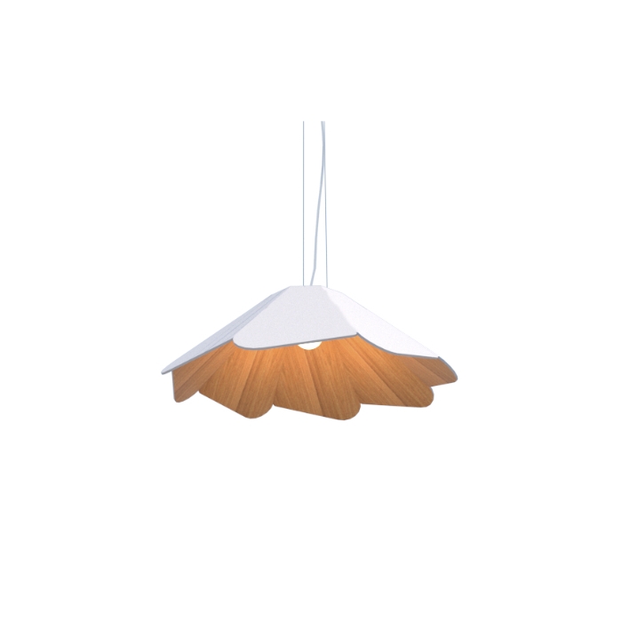 Pendente Fox Lustres Madeira Facetado 1L E27 Ø580x210mm 894
